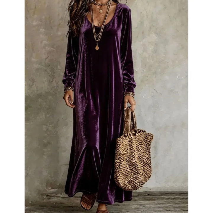 Aster Velvet Finish Maxi Dress