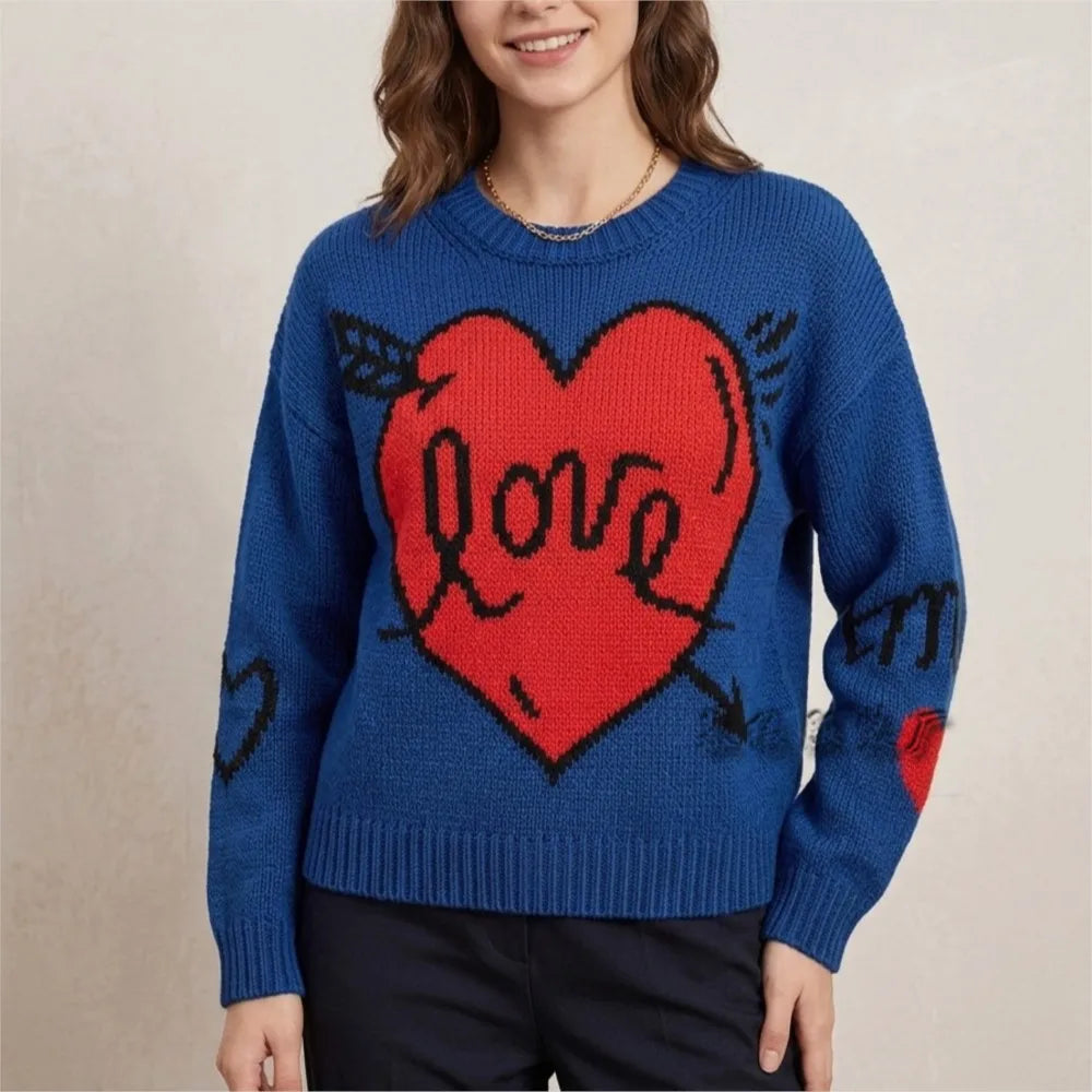 Elara Heart Knit Sweater