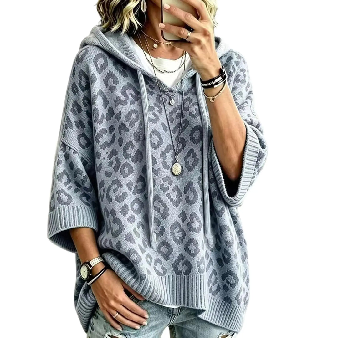 Alba Drawstring Leopard Hoodie
