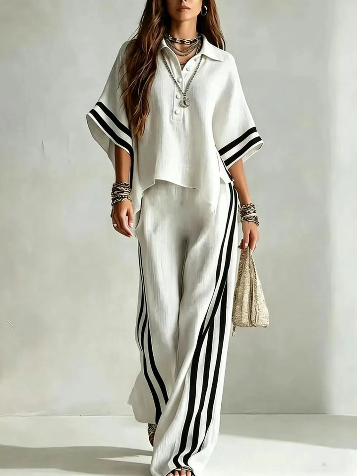 Winslet Striped Wide Leg Pant Set
