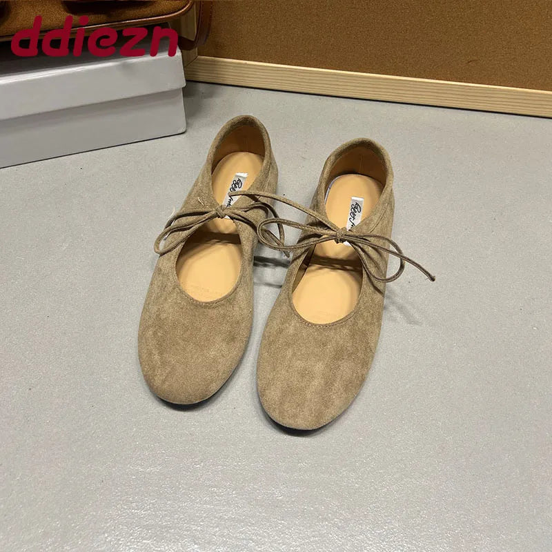 Carys Suede Butterfly Knot Flats