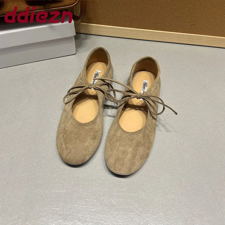 Carys Suede Butterfly Knot Flats