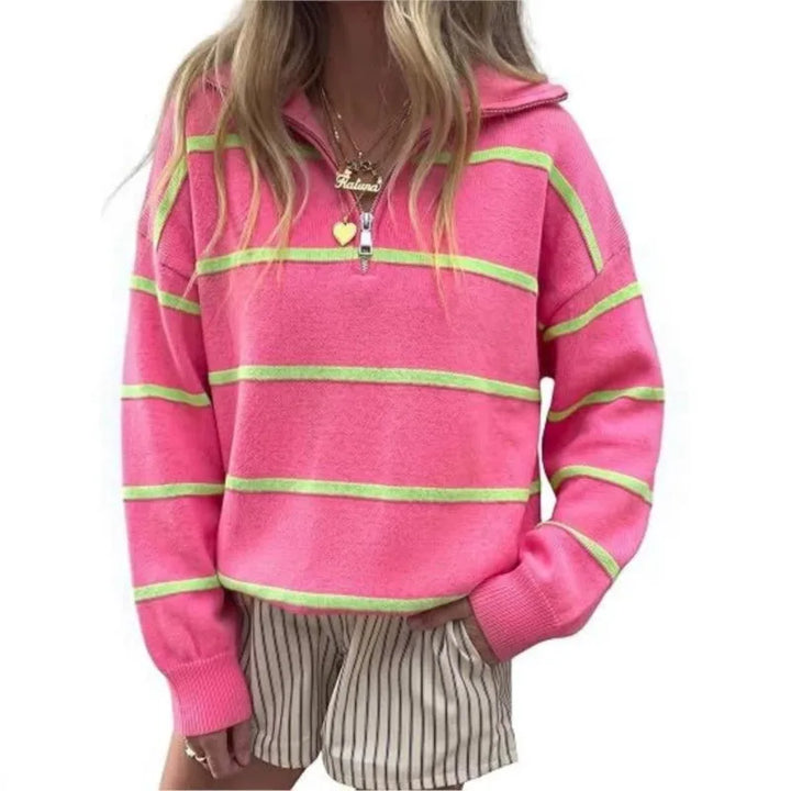 Saskia Striped Knit Pullover