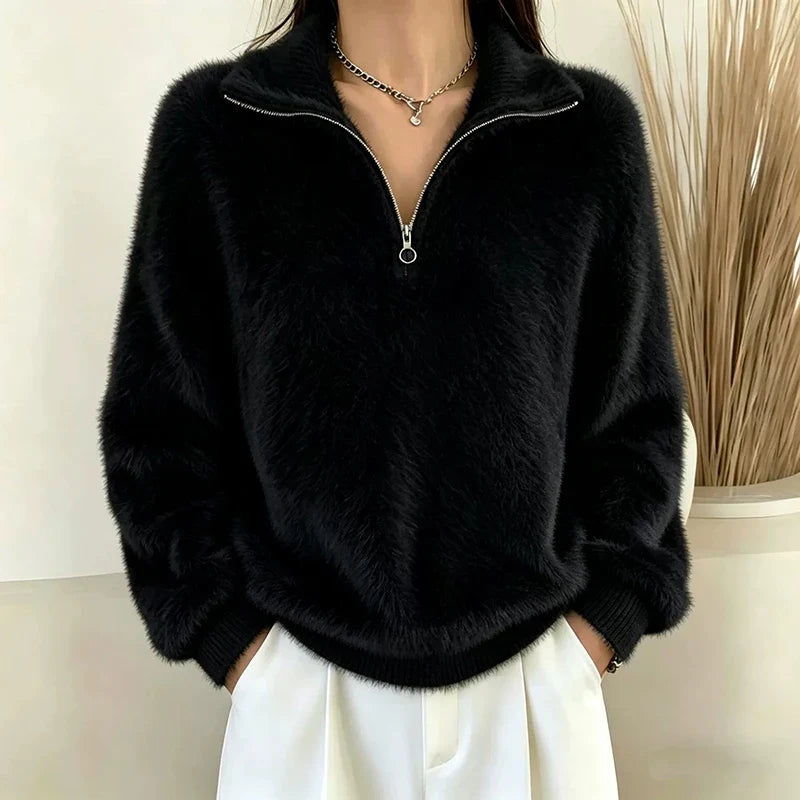 Wynne Half Zip Fuzzy Pullover