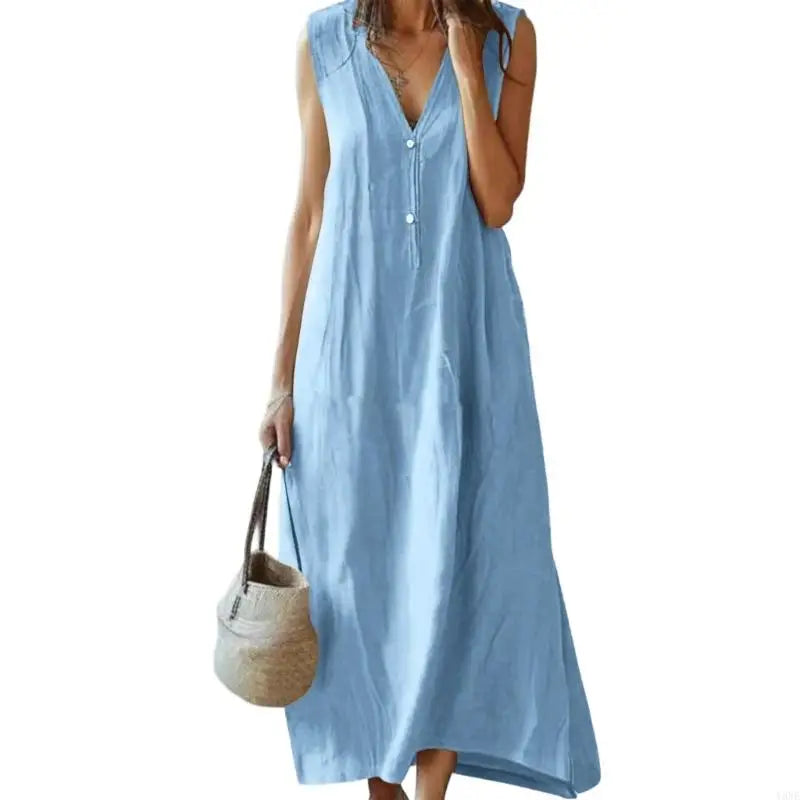 Elana Relaxed Linen Maxi Dress