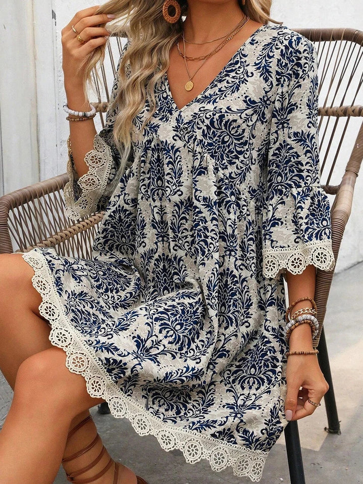 Hailey Bohemian Lace Mini Dress