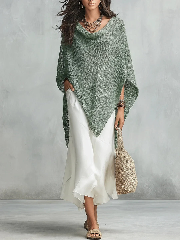 Yasmin Knit Poncho Maxi Dress Set
