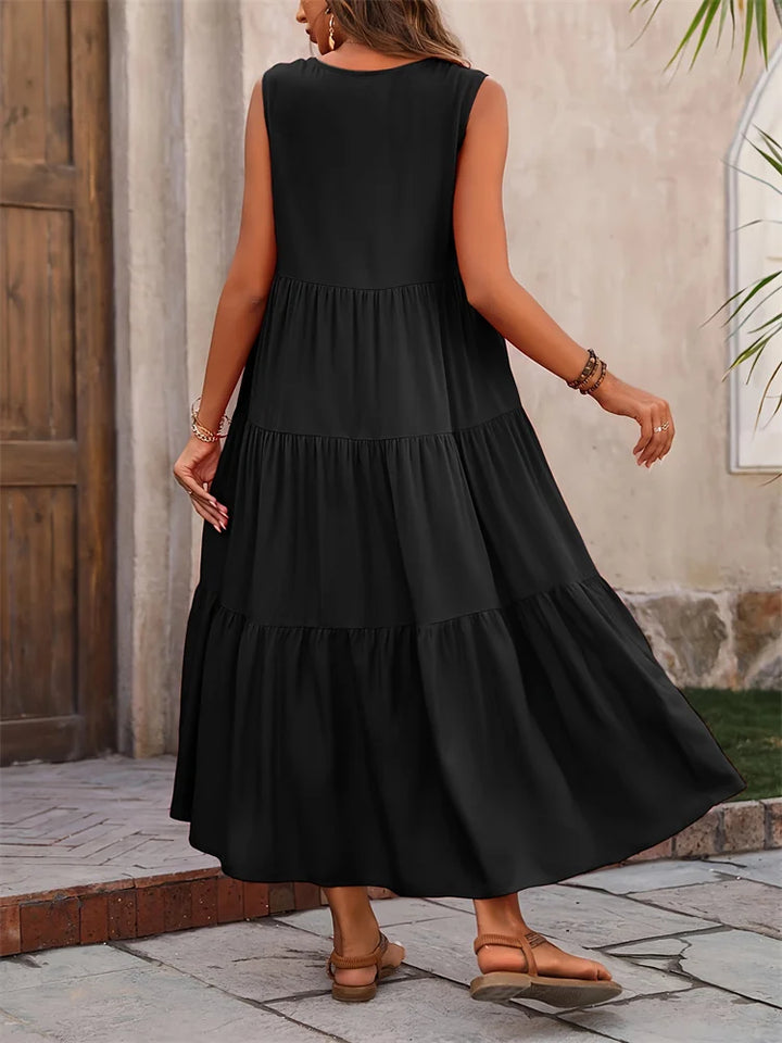 Amanda Sleeveless Tiered Maxi Dress