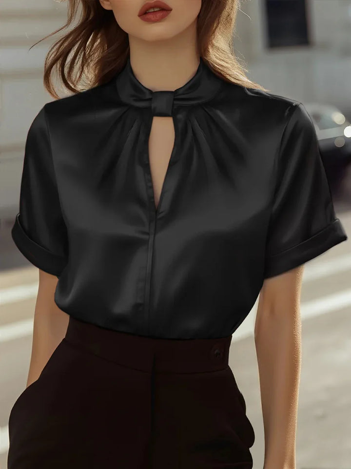 Eliza Short Sleeve Satin Blouse