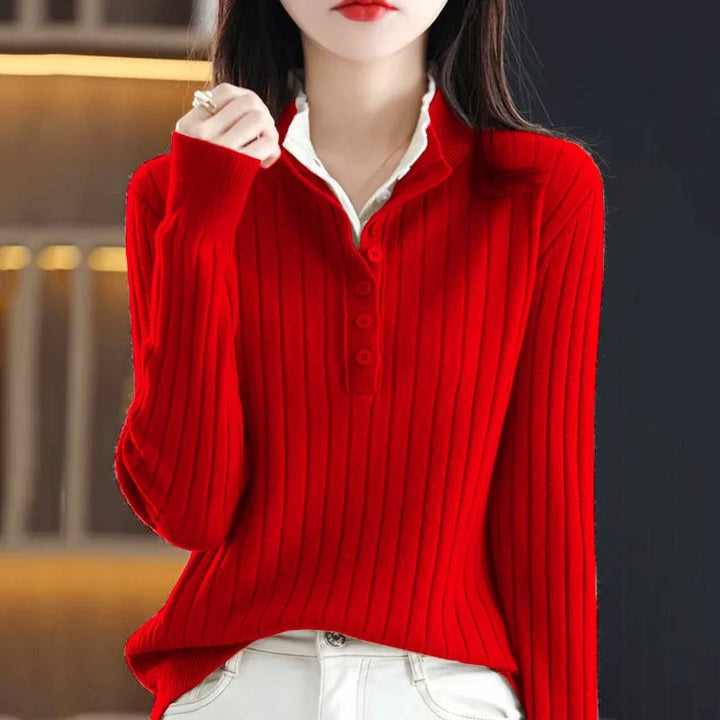 Marlena Button Up Ribbed Sweater