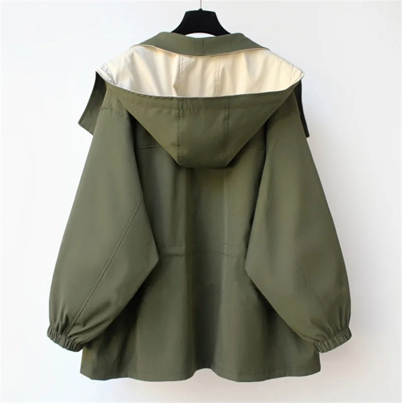 Marisette Contrast Collar Trench