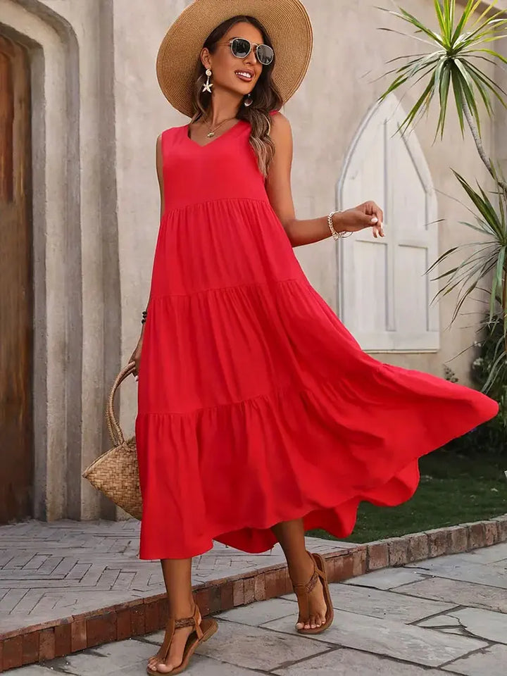 Amanda Sleeveless Tiered Maxi Dress