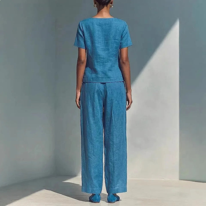 Delia Button Front Trouser Set
