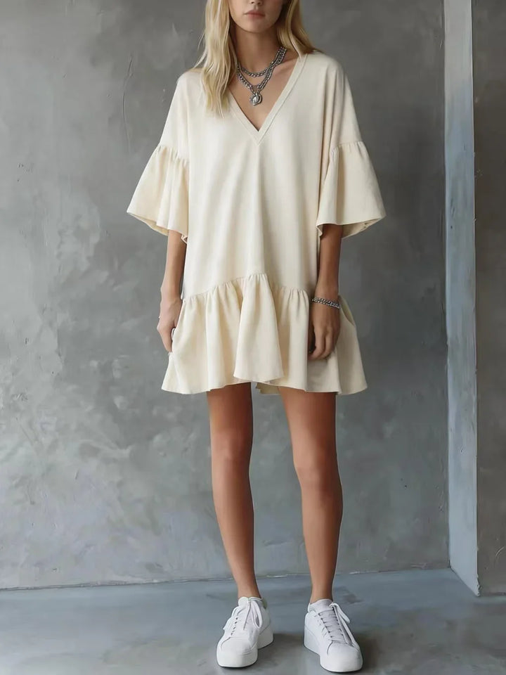 Nosmi Lightweight V Neck Mini Dress