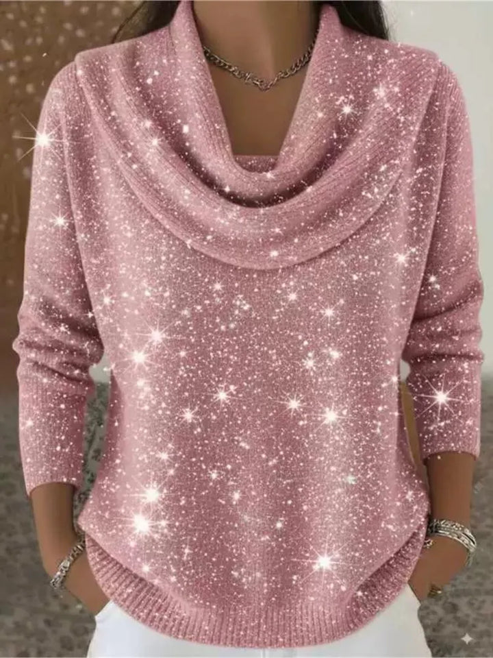 Noami Cowl Neck Shimmer Sweater
