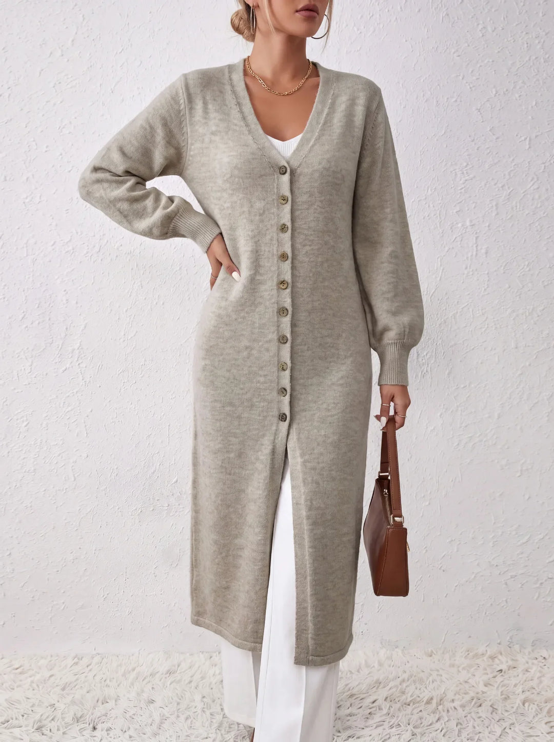 Tamsin Long Ribbed Cardigan