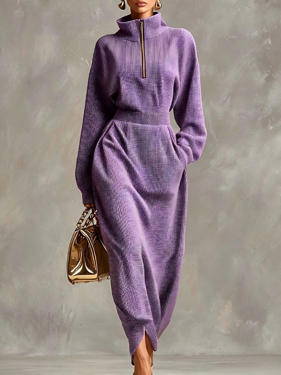 Romilly Elegant Zip Maxi Dress