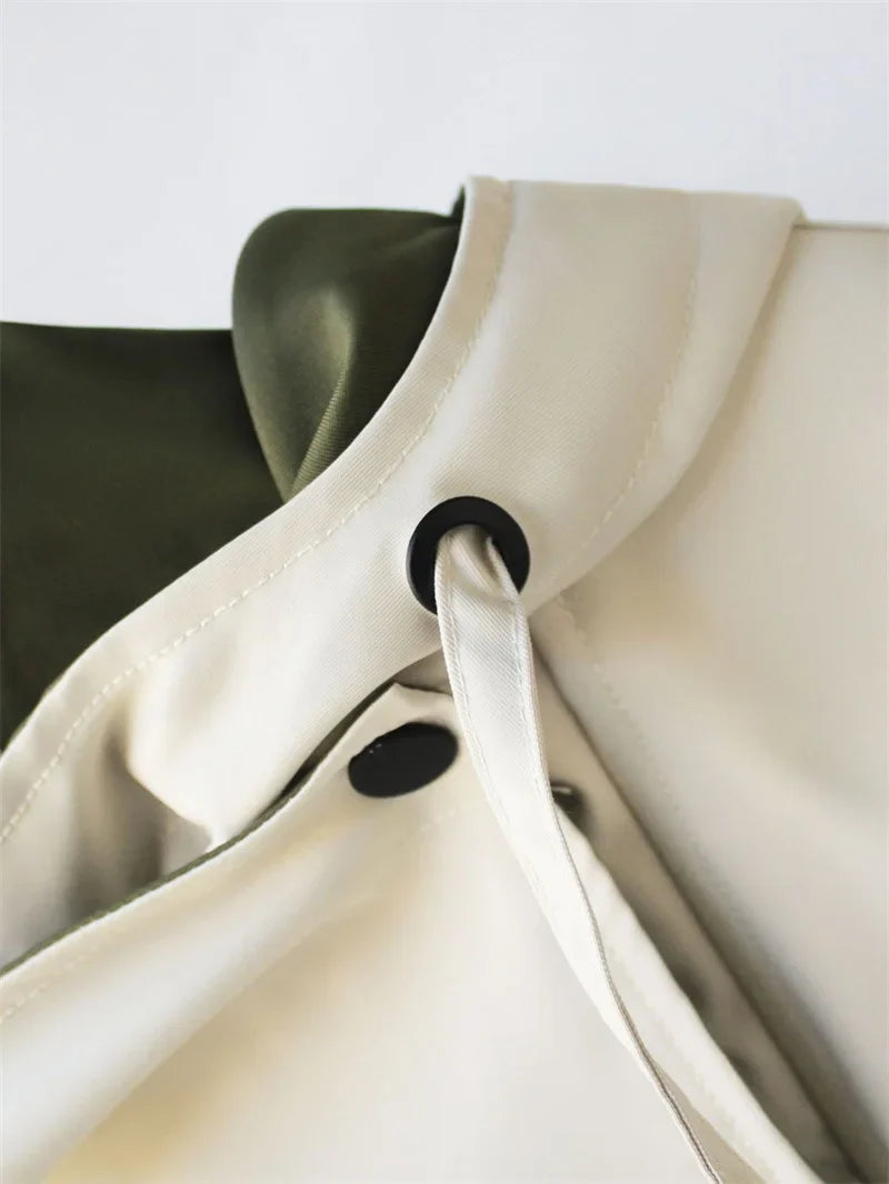 Marisette Contrast Collar Trench