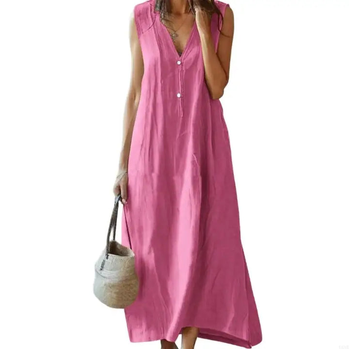 Elana Relaxed Linen Maxi Dress