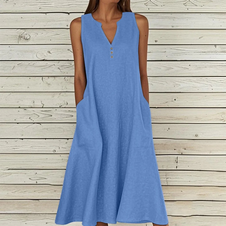 Avery Effortless V Neck Midi Dress