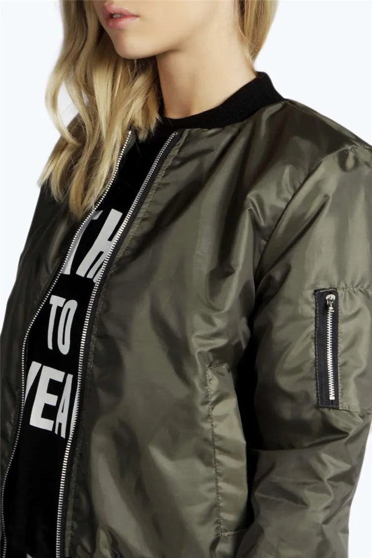Palova Collarless Bomber Jacket
