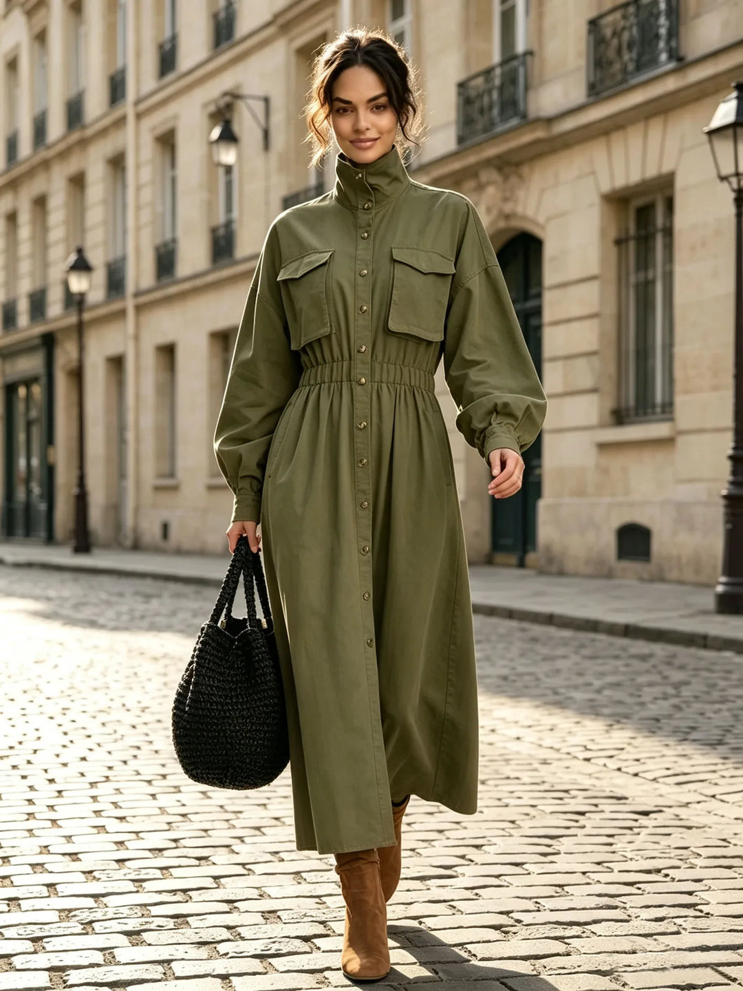 Aurelia Flap Pocket Shirt Dress