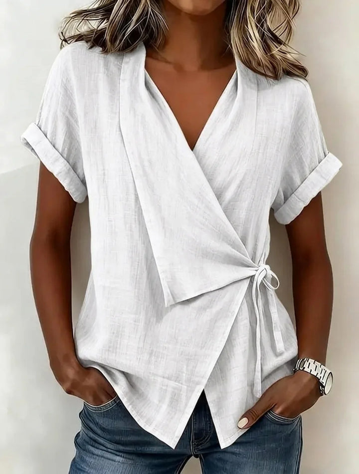 Estelle Asymmetrical Wrap Blouse