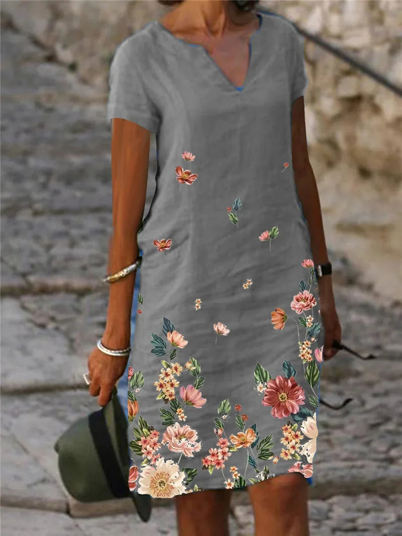 Briseis Floral V Neck Mini Dress