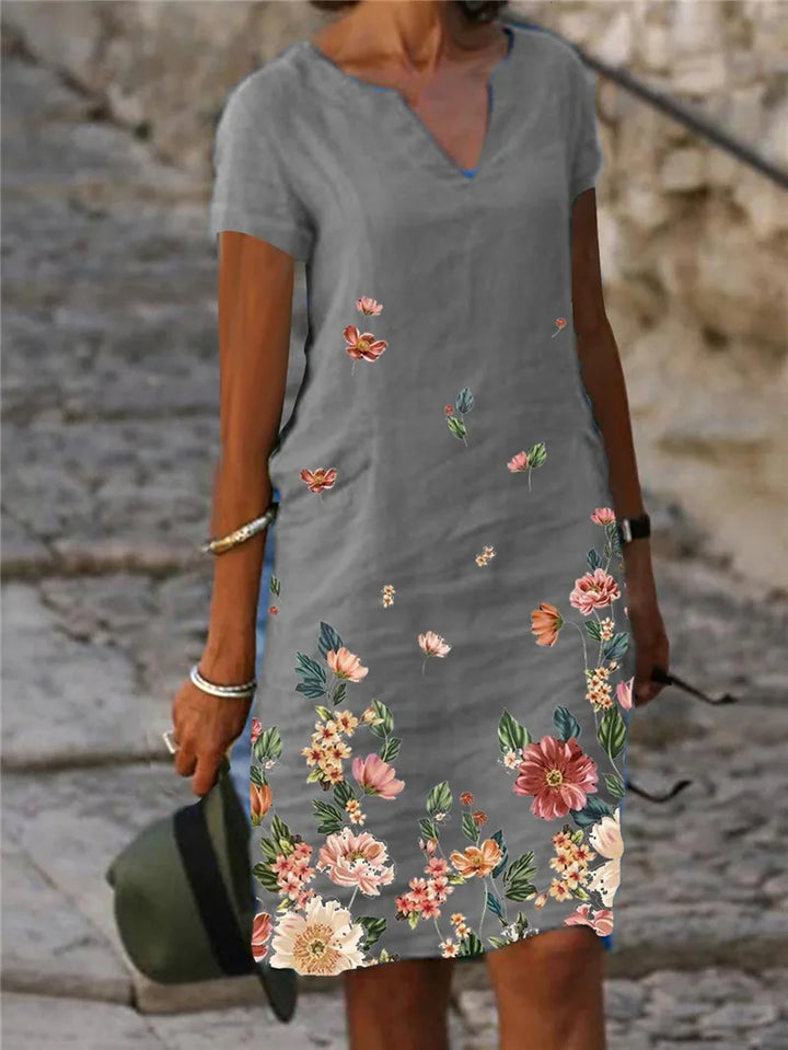 Briseis Floral V Neck Mini Dress