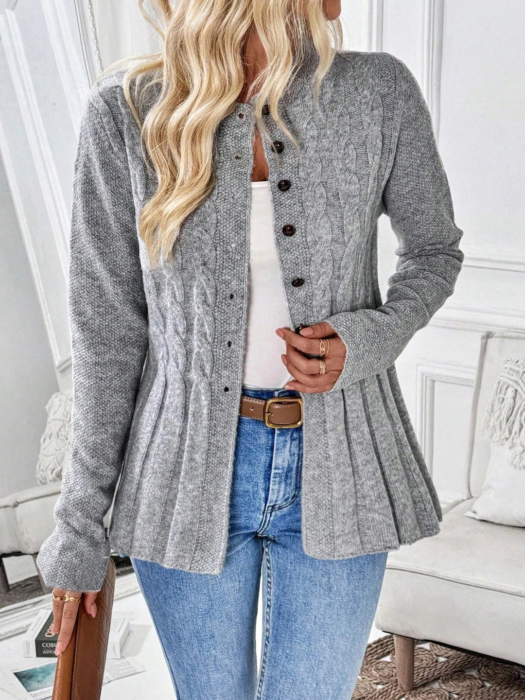 Genevra Cable Knit Cardigan