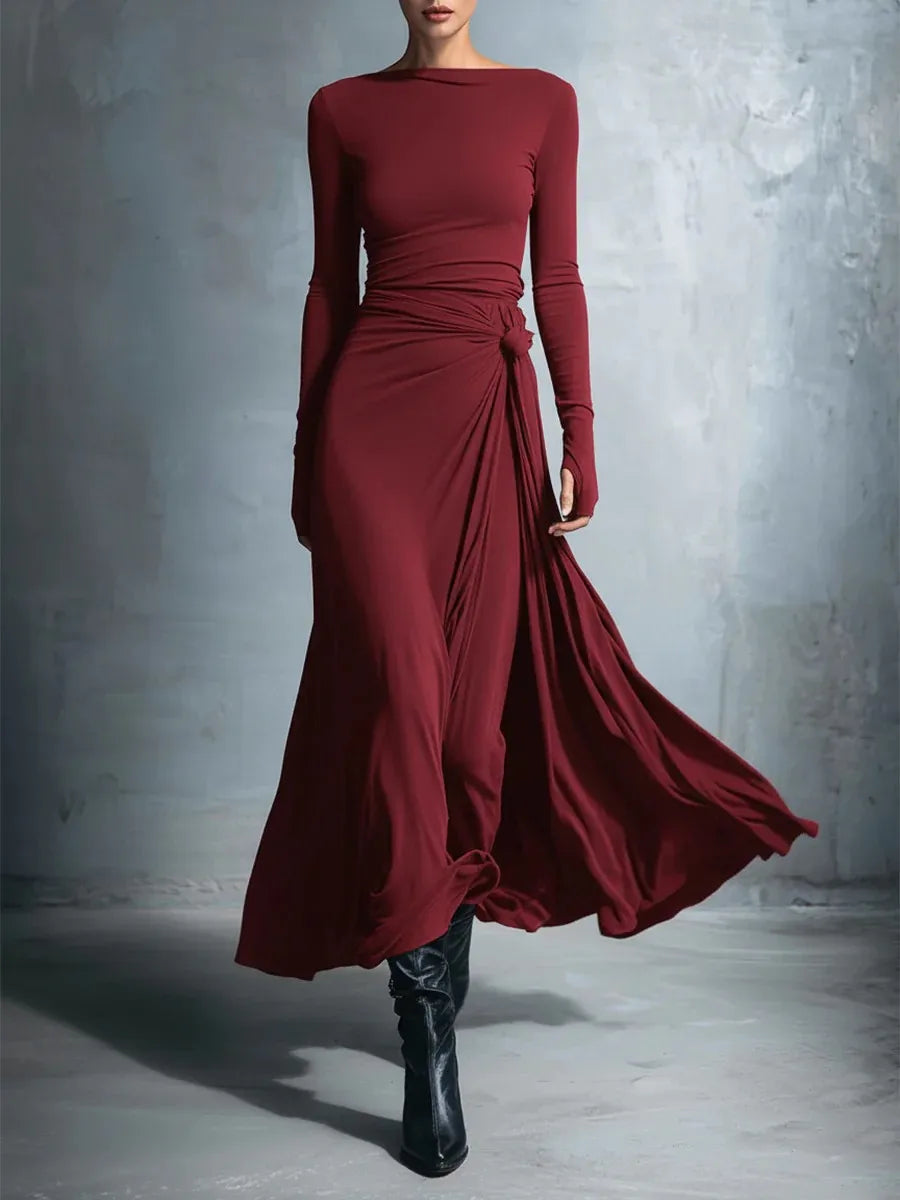 Marisette Twisted Waist Maxi Dress