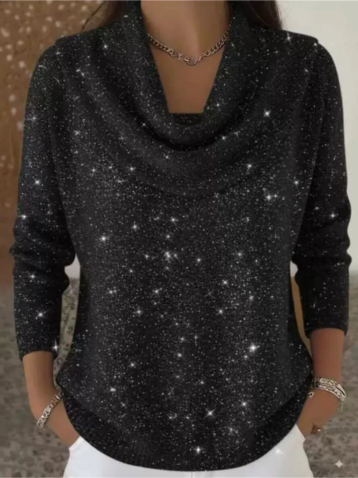 Noami Cowl Neck Shimmer Sweater