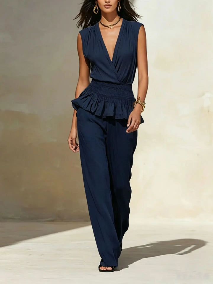 Perla Ruffle Peplum Jumpsuit