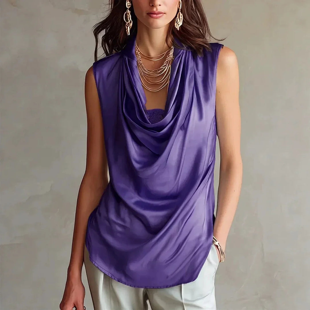 Lillian Draped Cowl Neck Blouse