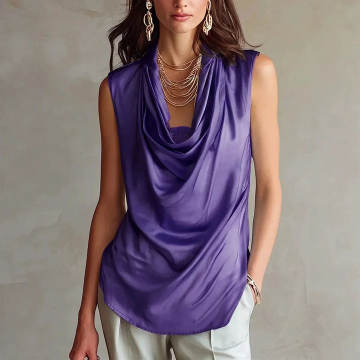 Lillian Draped Cowl Neck Blouse