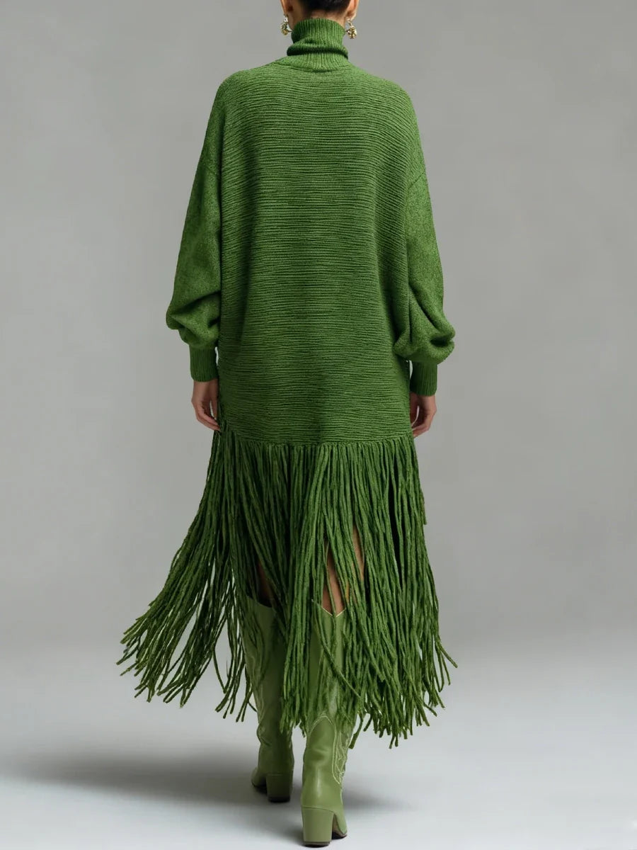 Tressa Fringe Knit Midi Dress
