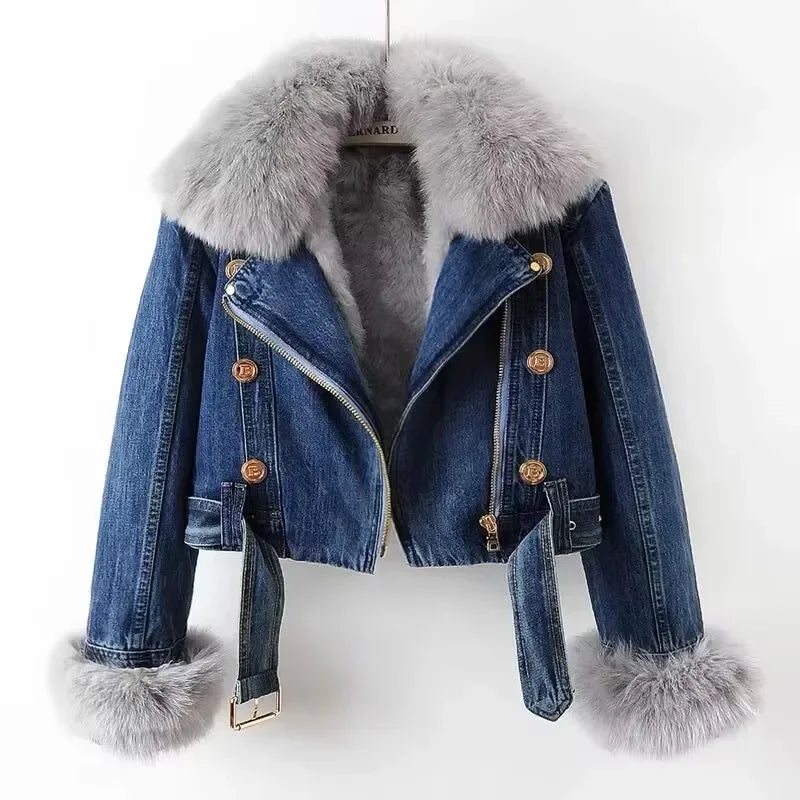 Dania Faux Fur Denim Jacket