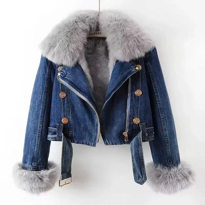 Dania Faux Fur Denim Jacket