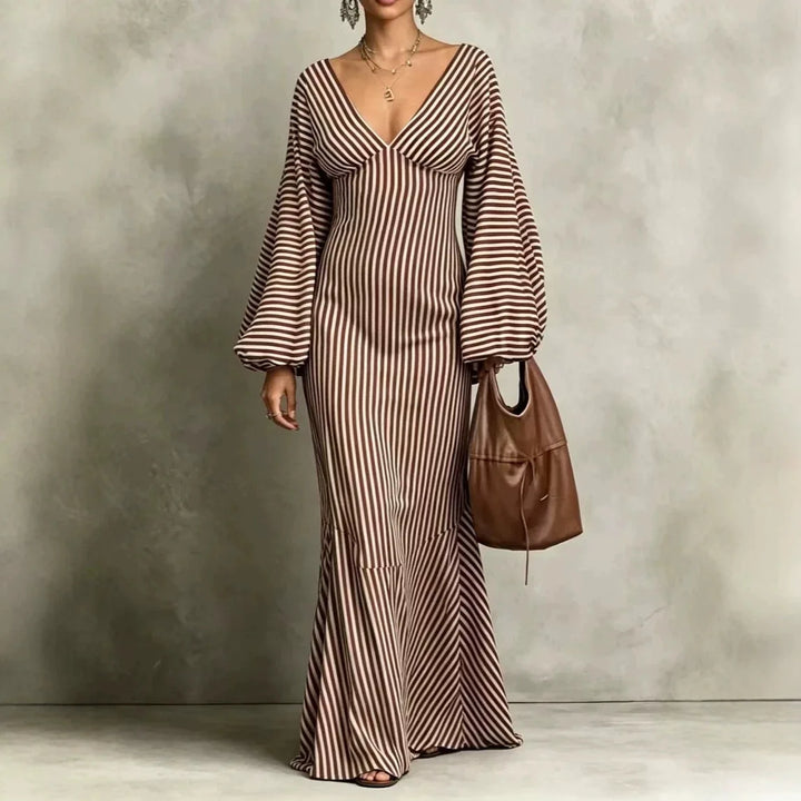 Theodora Lantern Sleeve Maxi Dress