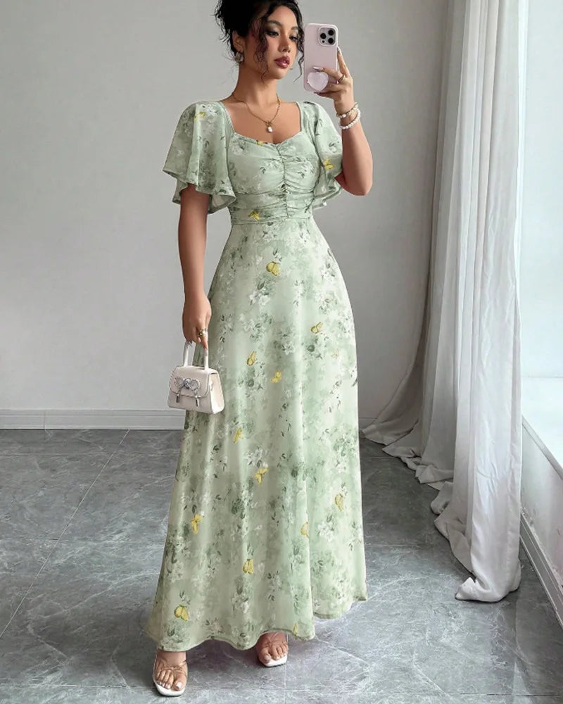 Isolina Puff Sleeve Midi Dress