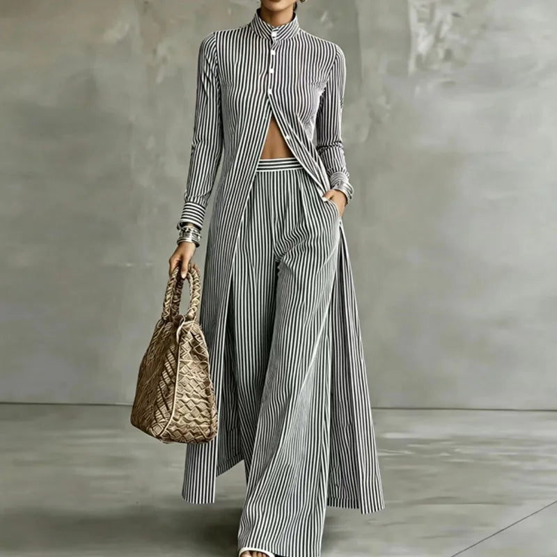 Celia Striped Two Piece Set