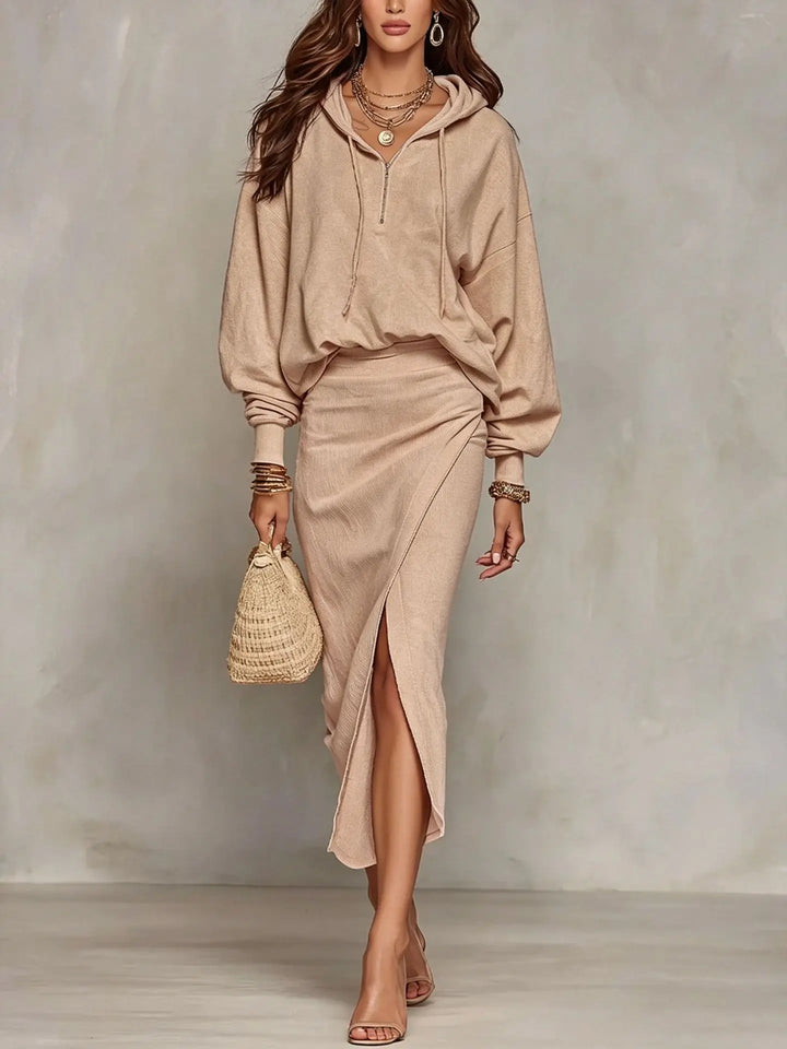 Marbel Asymmetric Wrap Skirt Set