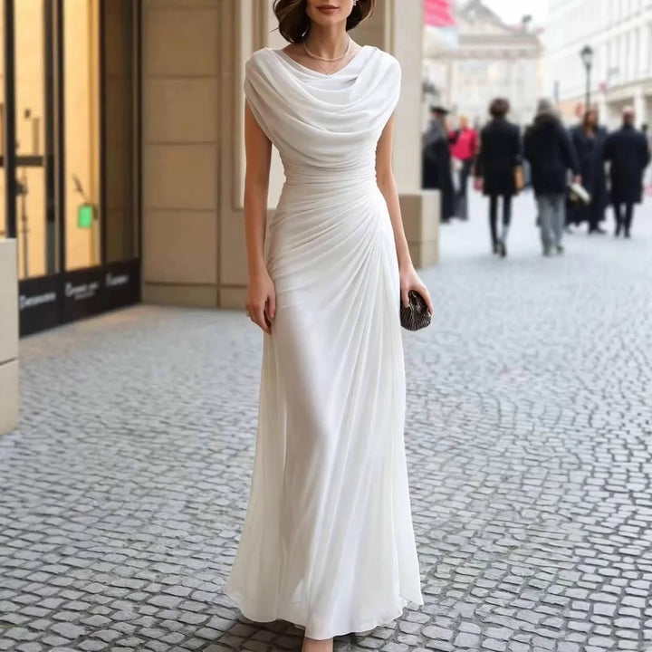 Karina Draped Cowl Neck Maxi Dress