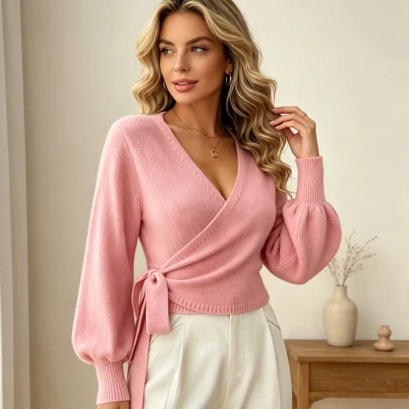 Selene Wrap Front Sweater