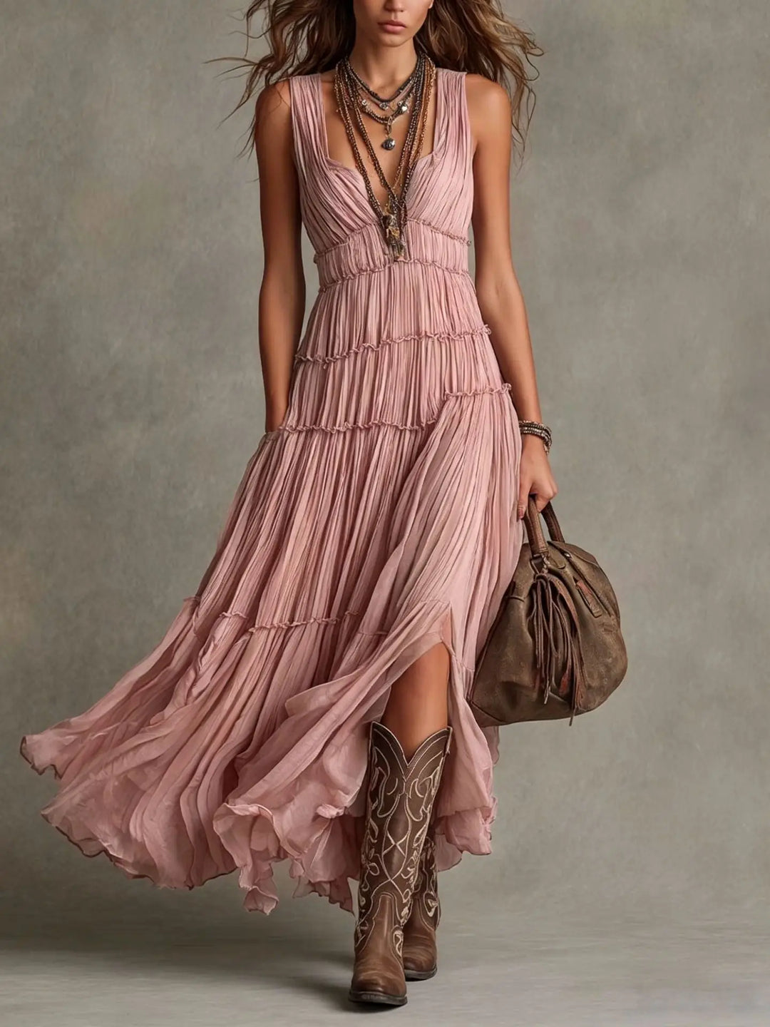 Nayeli Tiered Boho Maxi Dress