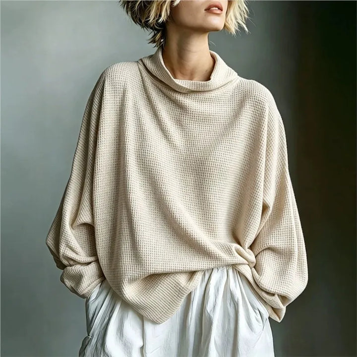 Iolanthe Waffle Knit Funnel Top