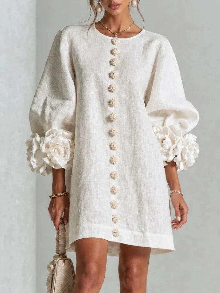 Genevieve Floral Cuff Mini Dress