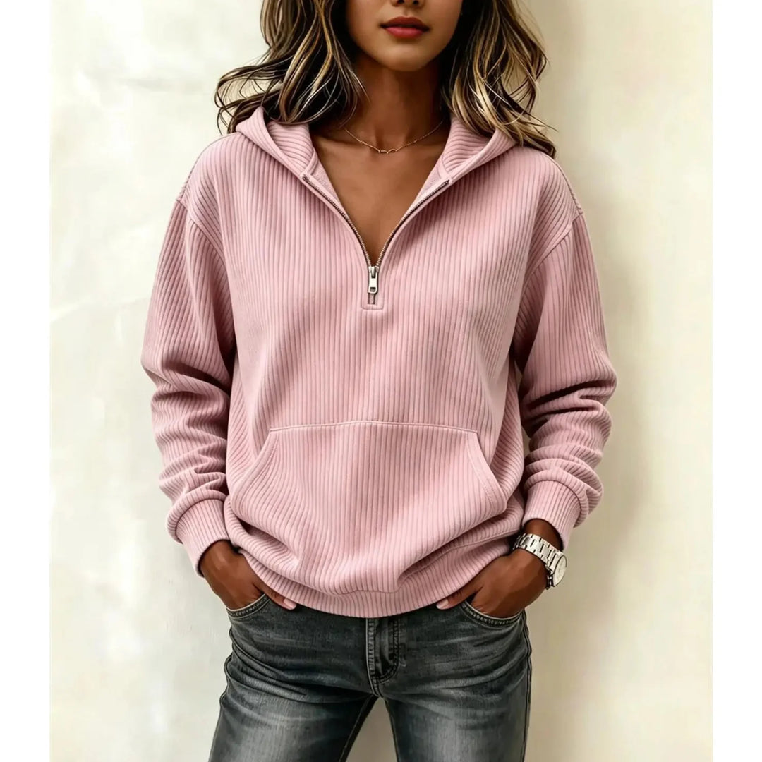 Cosette Half Zip Ribbed Hoodie