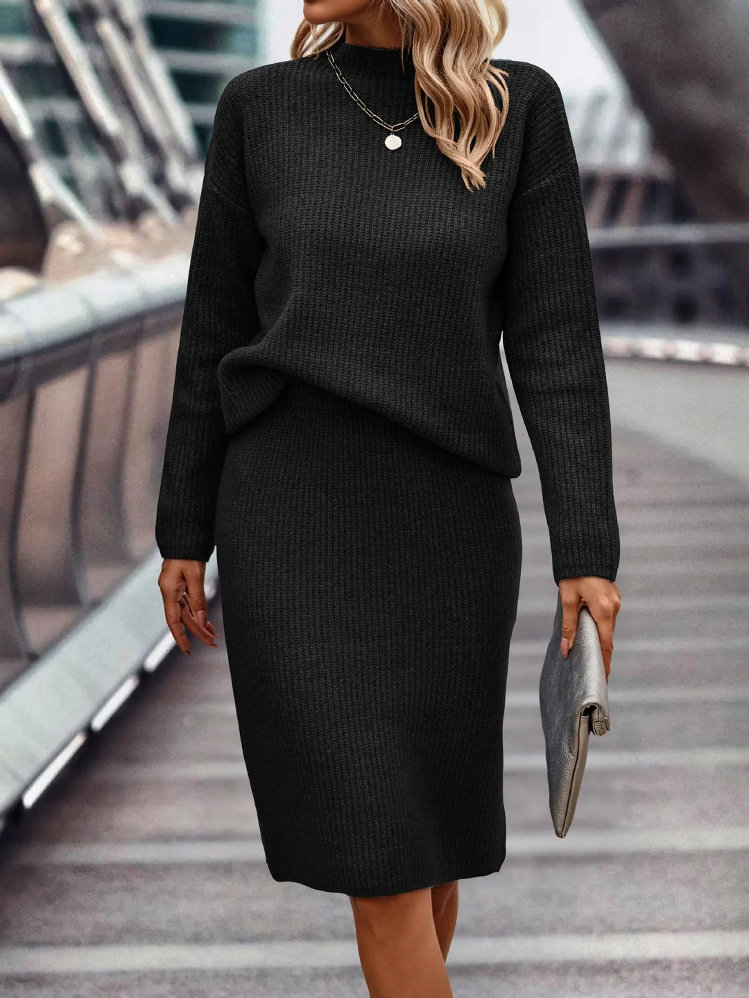 Anouk Ribbed Knit Skirt Set