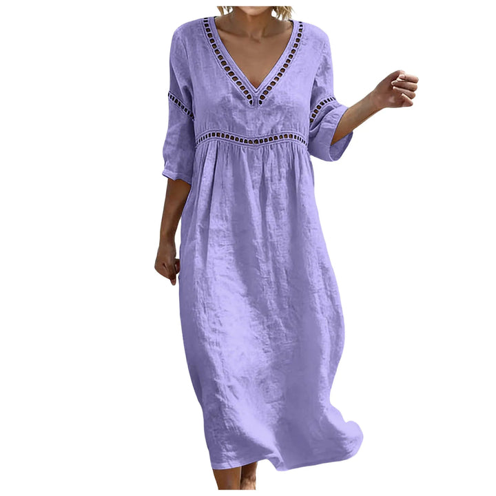 Galatea Embellished V Neck Boho Maxi Dress